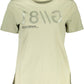 Chic Green Logo Tee with Wide Neckline