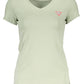 Chic Green V-Neck Logo Tee