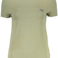 Chic Green Logo Print Crew Neck Tee
