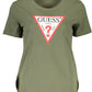 Chic Green Crew Neck Logo Tee