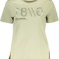 Chic Green Logo Tee with Wide Neckline