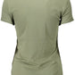 Chic V-Neck Green Tee with Classic Logo