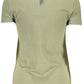 Chic Green Logo Print Crew Neck Tee