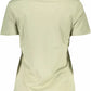 Chic Green Logo Tee with Wide Neckline