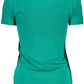 Chic Green V-Neck Tee with Logo Detail