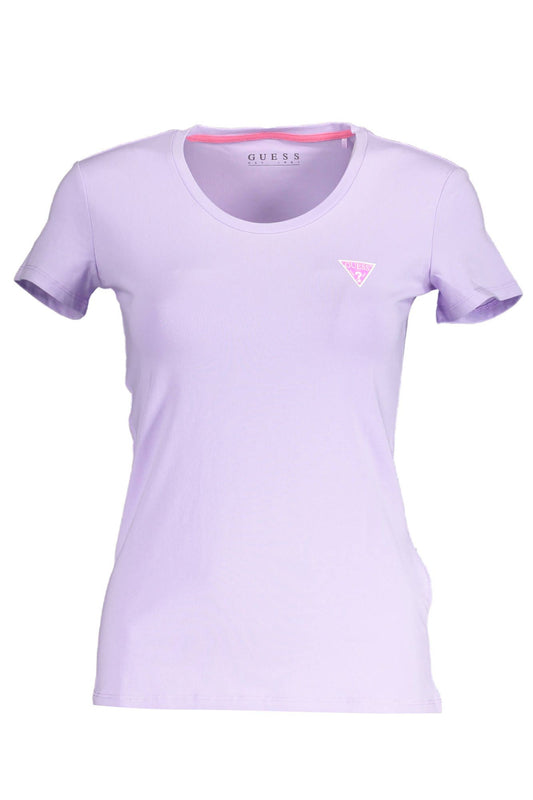 Chic Purple Logo Tee with Round Neckline