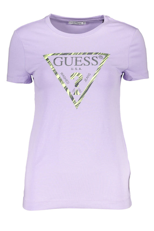 Chic Purple Short Sleeve Crew Neck Tee