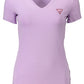 Chic Purple V-Neck Logo Tee