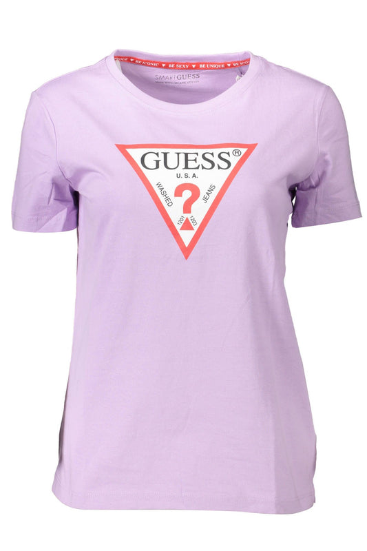 Elegant Purple Crew Neck Logo Tee