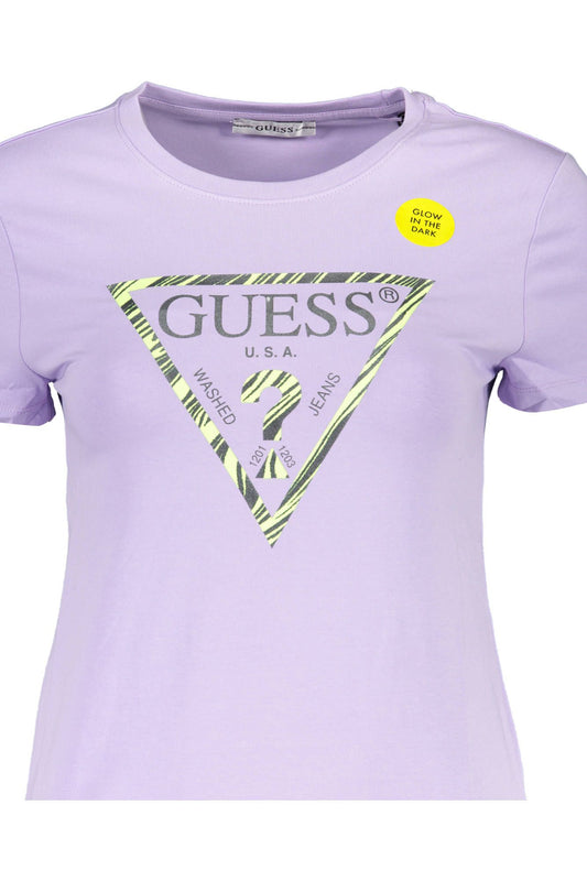 Chic Purple Short Sleeve Crew Neck Tee