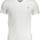 Elegant V-Neck Slim White Tee