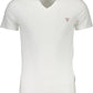 Chic White Slim Fit V-Neck Tee