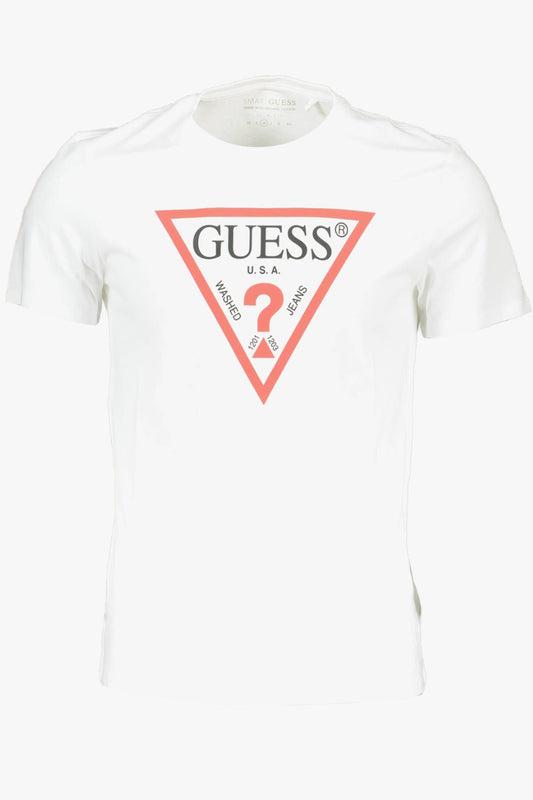 Sleek Slim Fit White Tee with Logo Print