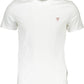 Sleek White Slim Fit Tee with Unique Logo Detail