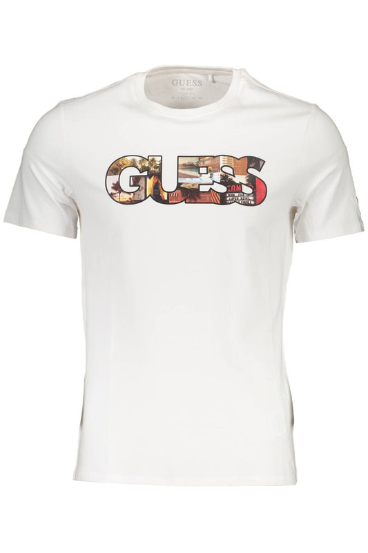Chic White Printed Organic Cotton Tee
