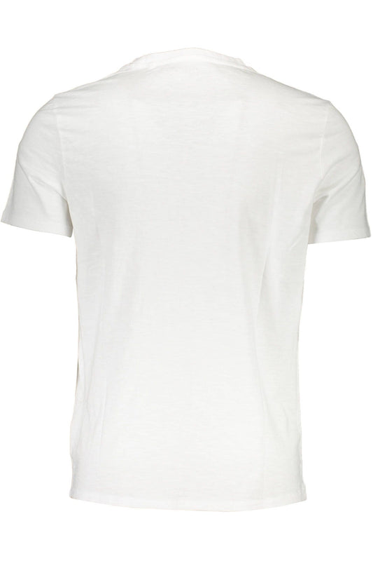 Chic White Embroidered Tee with Pocket Detail