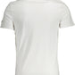 Elegant Slim Fit White Tee with Print Detail