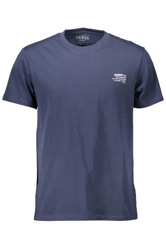 Sleek Blue Logo Crew Neck Tee