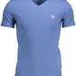 Svelte Blue V-Neck Tee with Signature Logo