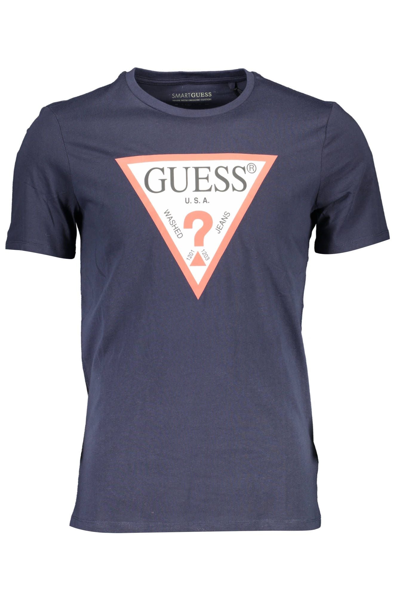 Sleek Blue Printed Cotton Tee