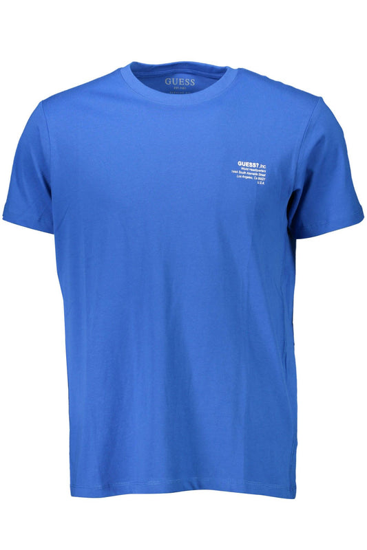 Classic Blue Crew Neck Tee with Logo