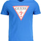 Suave Cotton Logo Tee in Elegant Blue