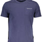 Blue Organic Cotton Tee with Embroidered Logo