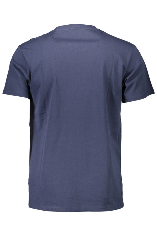 Sleek Blue Logo Crew Neck Tee