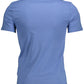 Svelte Blue V-Neck Tee with Signature Logo