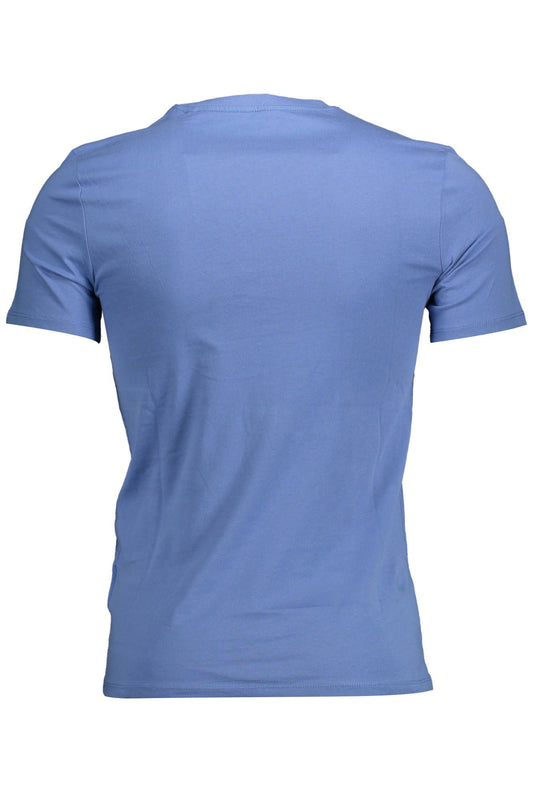 Svelte Blue V-Neck Tee with Signature Logo