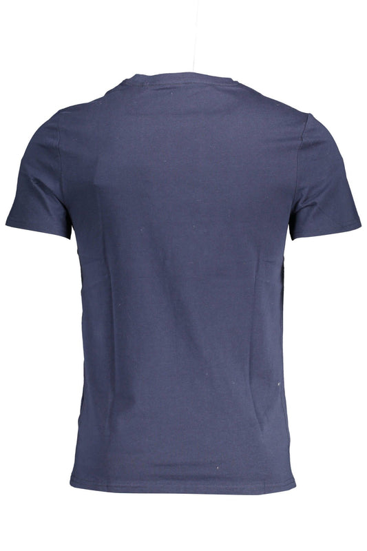 Sleek Slim-Fit Blue Tee with Signature Print