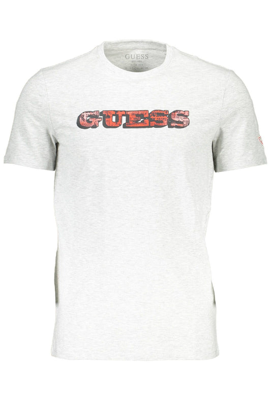 Sleek Gray Cotton Slim Fit Tee