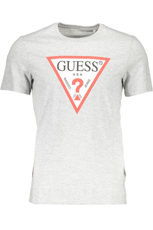 Chic Gray Slim Fit Logo Tee