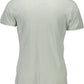 Chic Gray V-Neck Logo Tee for Men