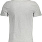 Chic Gray Slim Fit Logo Tee for Men