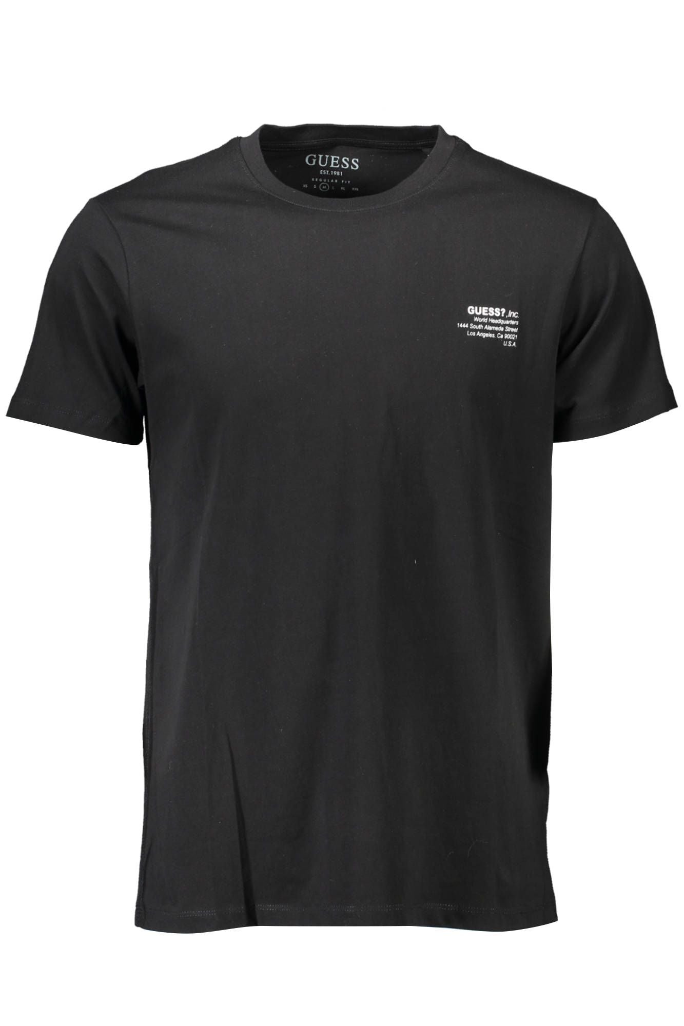 Sleek Black Crew Neck Logo Tee