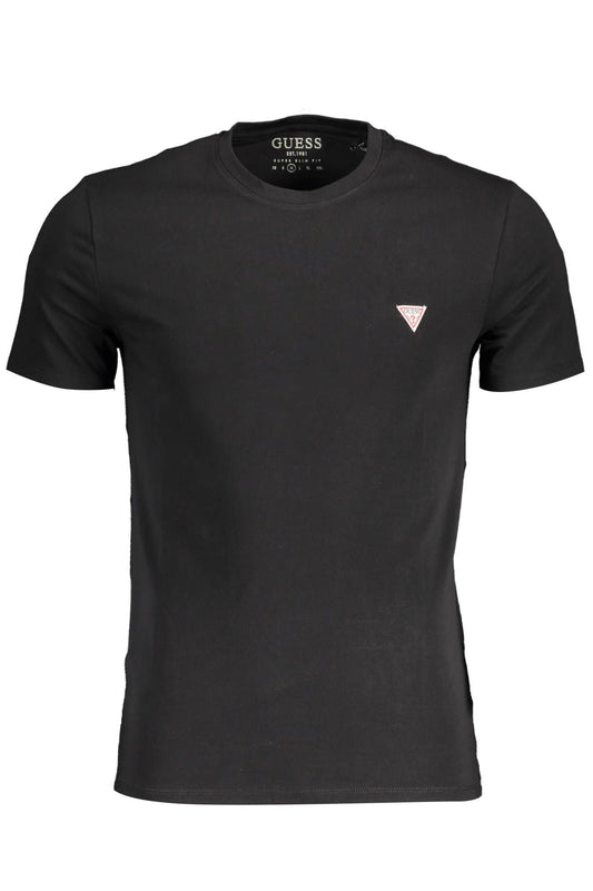 Sleek Black Crew Neck Logo Tee