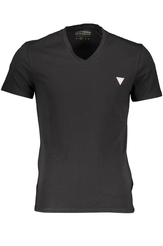 Svelte V-Neck Tee with Logo Appliqué