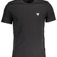 Sleek Black Logo Crew Neck Tee