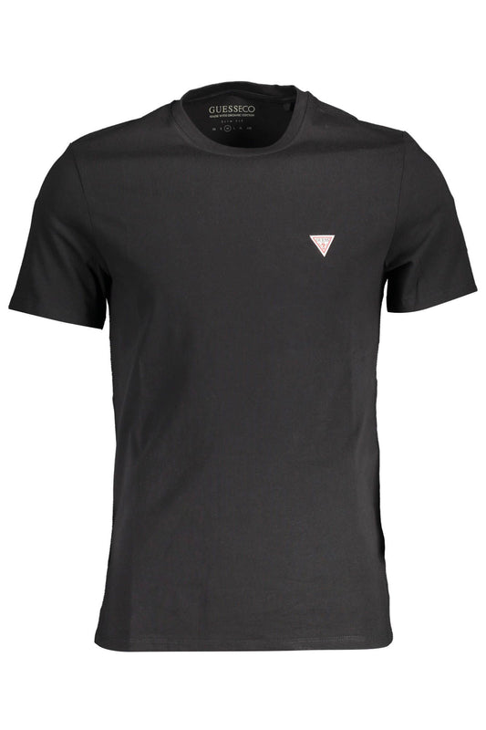 Sleek Black Logo Crew Neck Tee