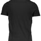 Sleek Black Cotton Crew Neck Tee with Logo