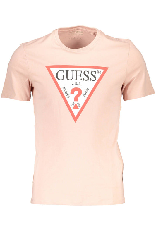 Sleek Slim-Fit Pink Tee with Iconic Logo