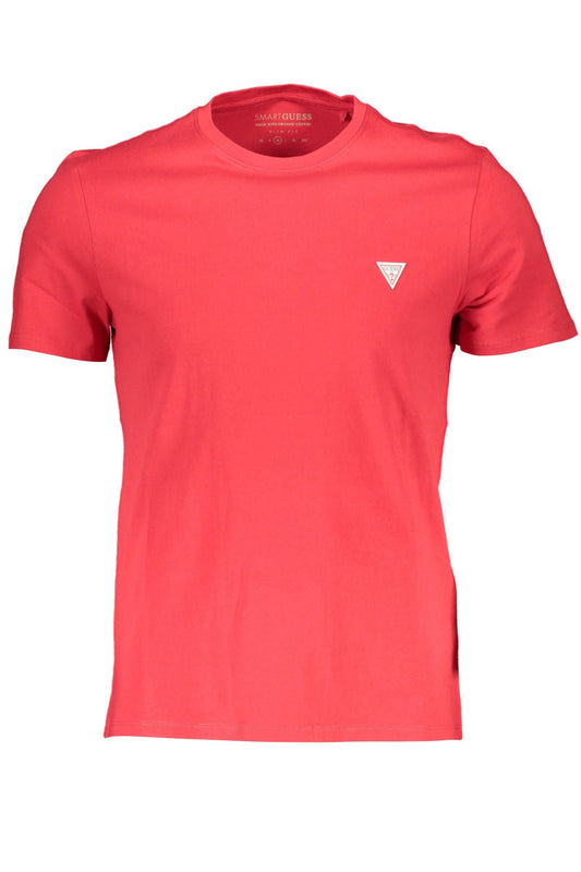 Sleek Red Slim-Fit Cotton Tee