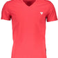 Vibrant Red Slim Fit V-Neck Tee
