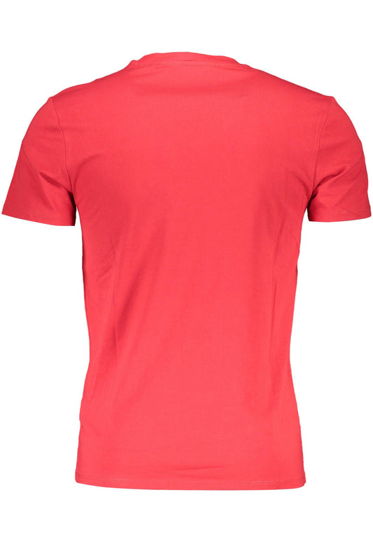 Vibrant Red Slim Fit V-Neck Tee