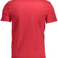 Vibrant Red V-Neck Logo Tee