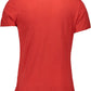Exquisite Red Logo Tee with Round Neck