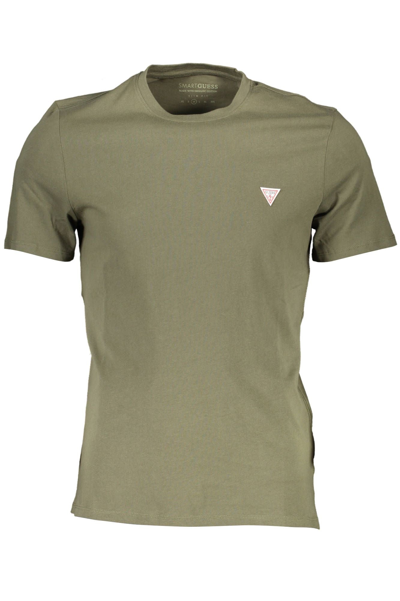 Chic Slim-Fit Green Tee with Logo Accent