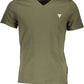 Sleek V-Neck Slim Fit Tee in Vivid Green