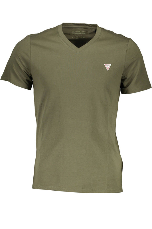 Sleek V-Neck Slim Fit Tee in Vivid Green